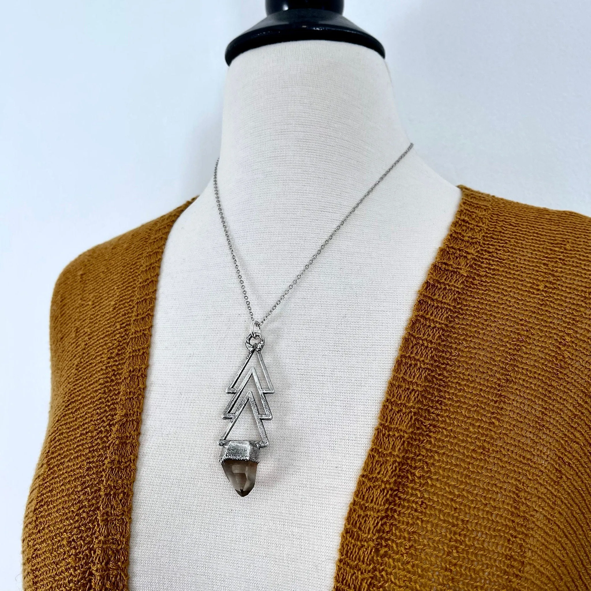 Moss & Moon Collection - Garden Quartz Statement Necklace set in Fine Silver / One of a Kind - by Foxlark