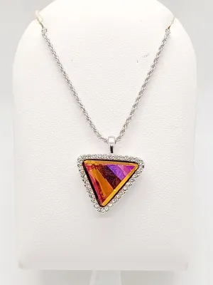 Mystifying Triangle Iridescent Topaz Necklace