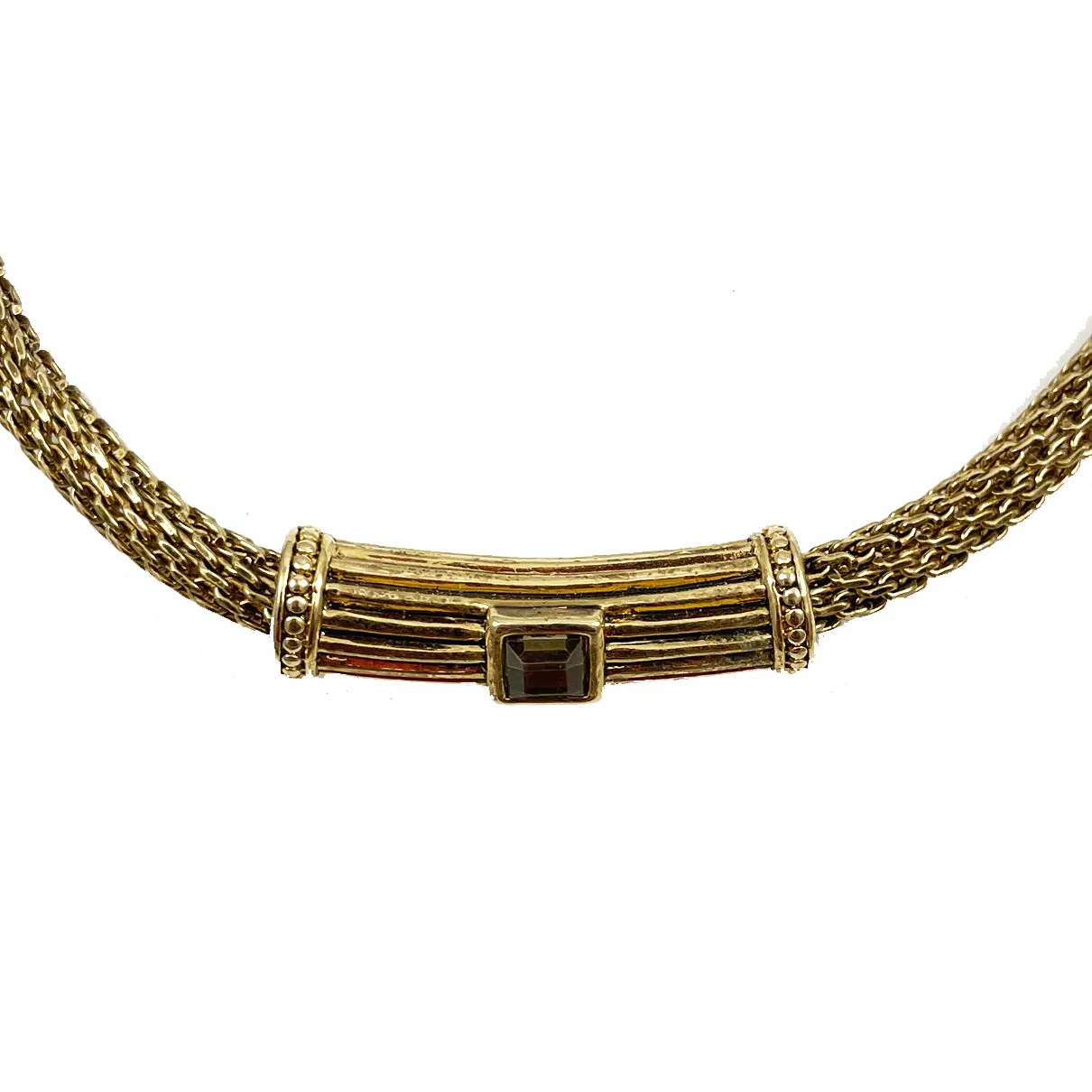 Napier Gold & Topaz Choker Necklace Vintage