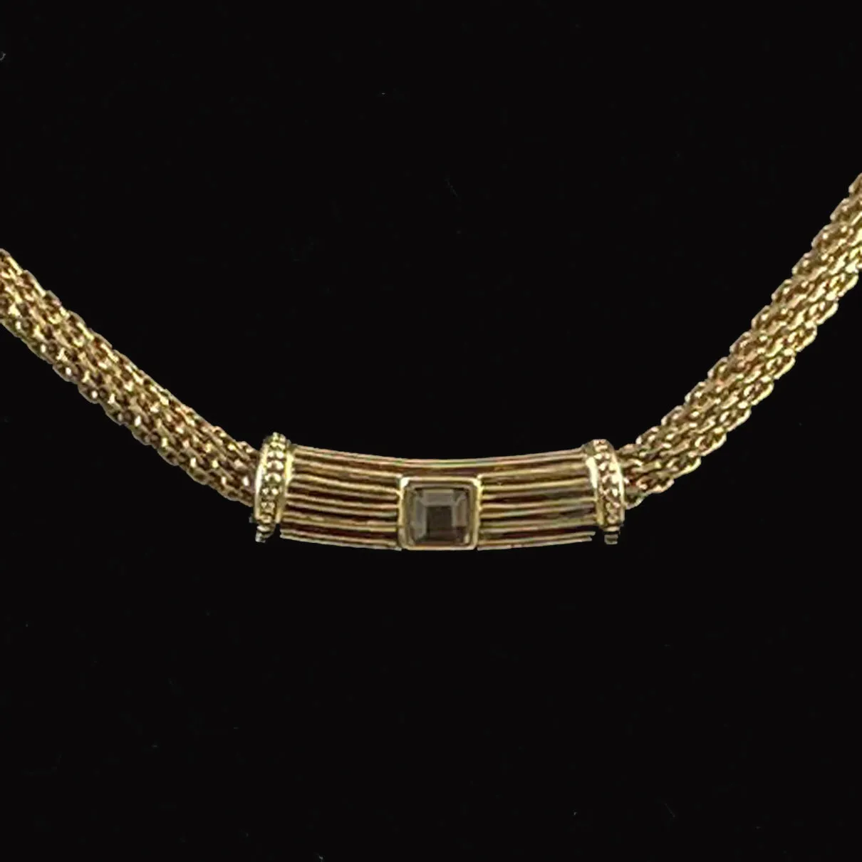 Napier Gold & Topaz Choker Necklace Vintage