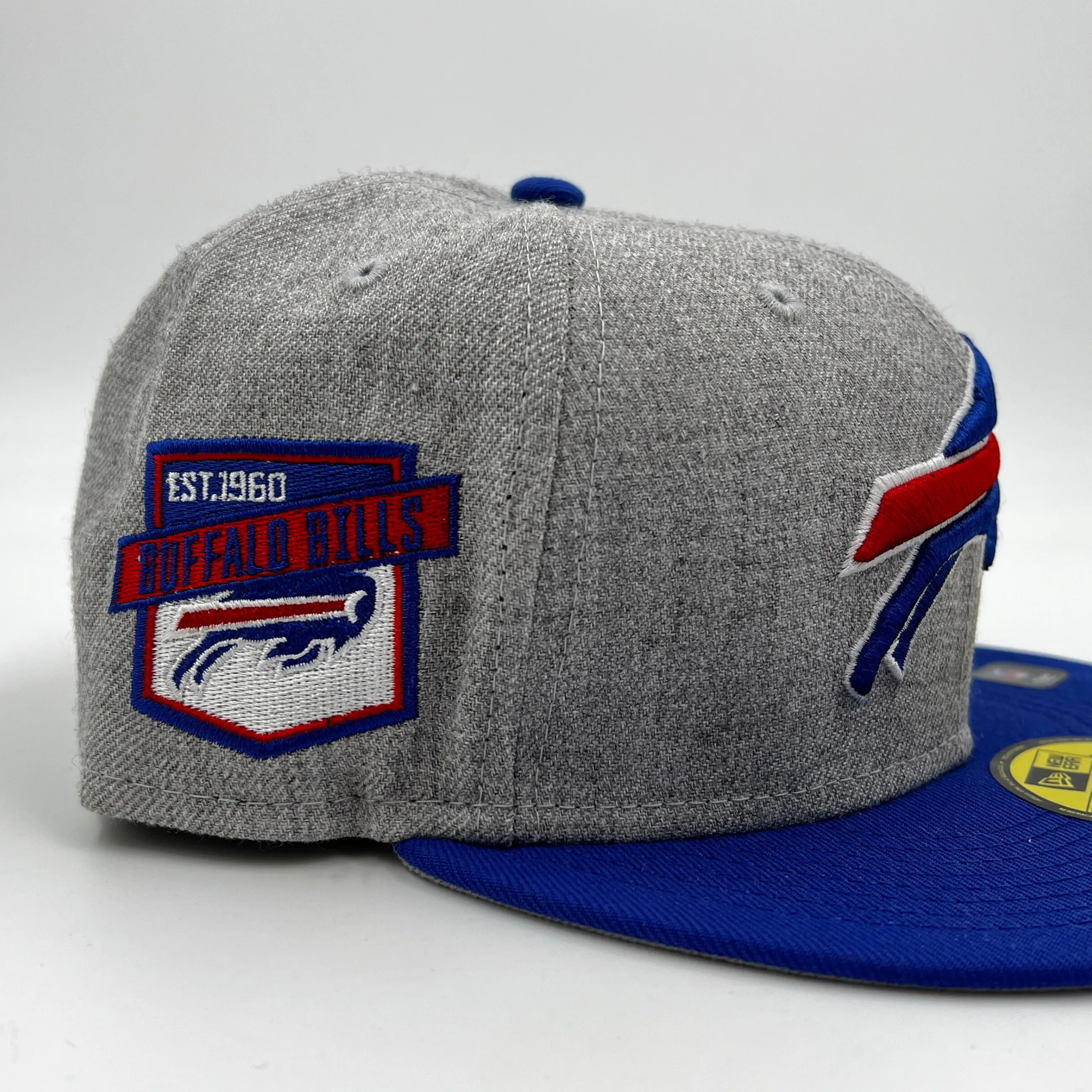 New Era Buffalo Bills Primary Logo Heather Gray Fitted Hat