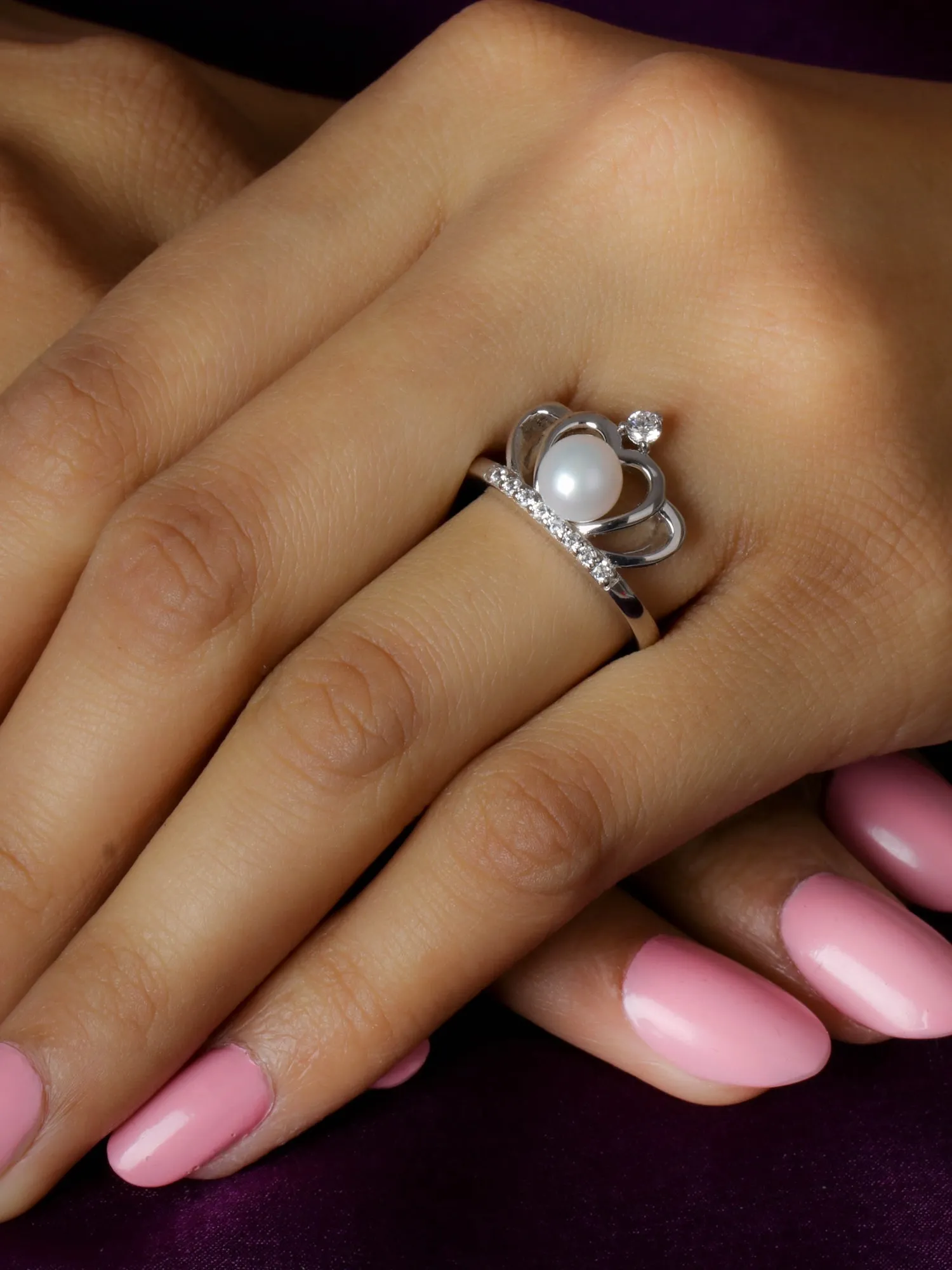 Pearl Princess Ring In 925 Sterling Silver