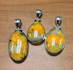 Pendant, Bumble Bee Jasper SS