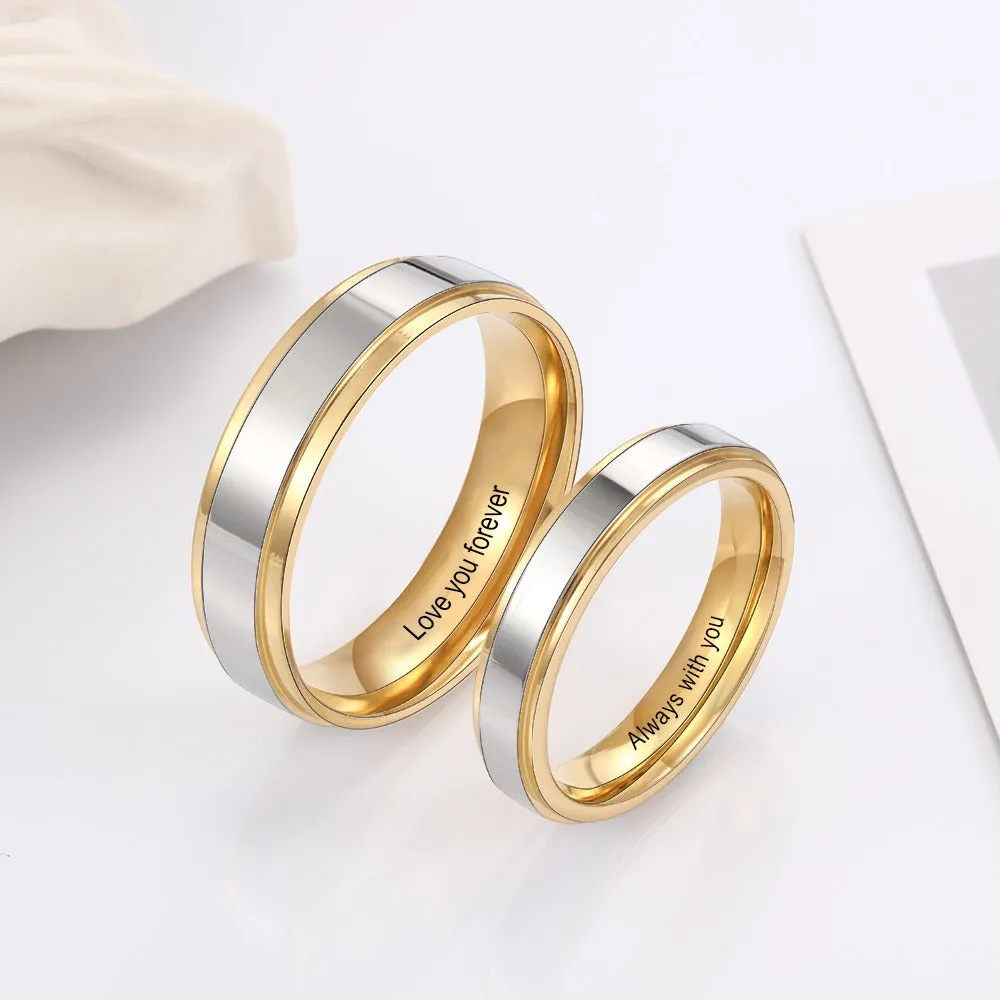 Personalized Jewelry Stainless Steel Couple Rings