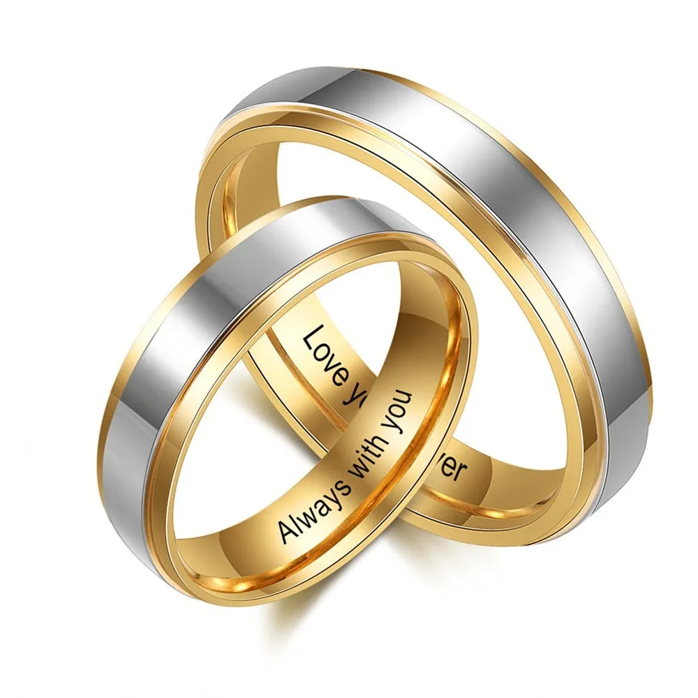 Personalized Jewelry Stainless Steel Couple Rings