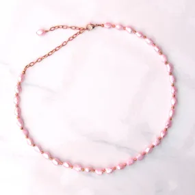 Pink Freshwater Pearls and Copper Necklace