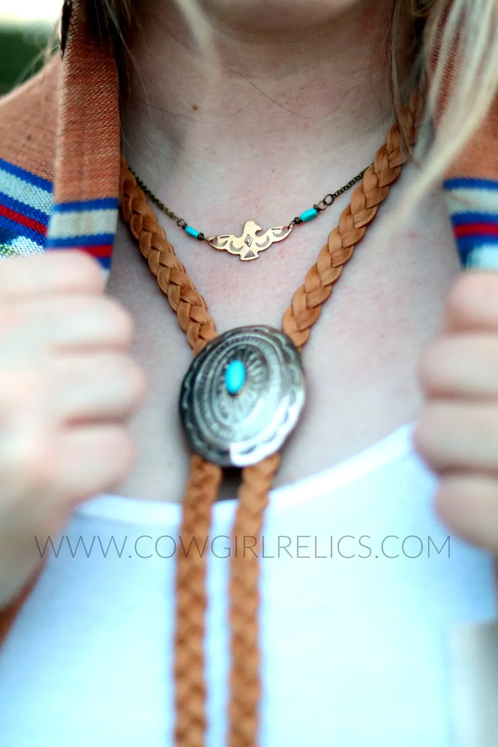 Rain Bird Necklace-Brass Thunderbird Southwest Choker