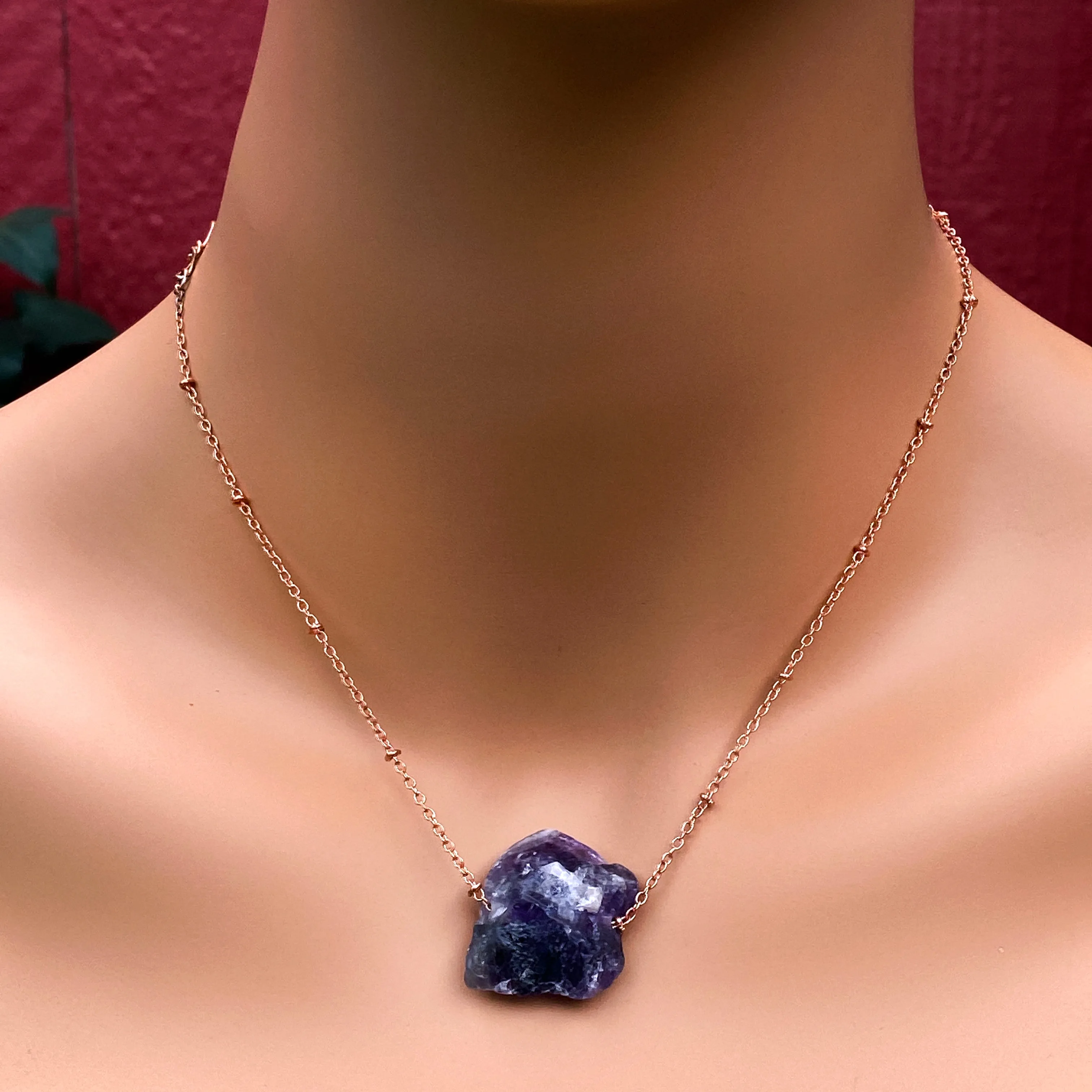 Raw Amethyst Choker Necklace