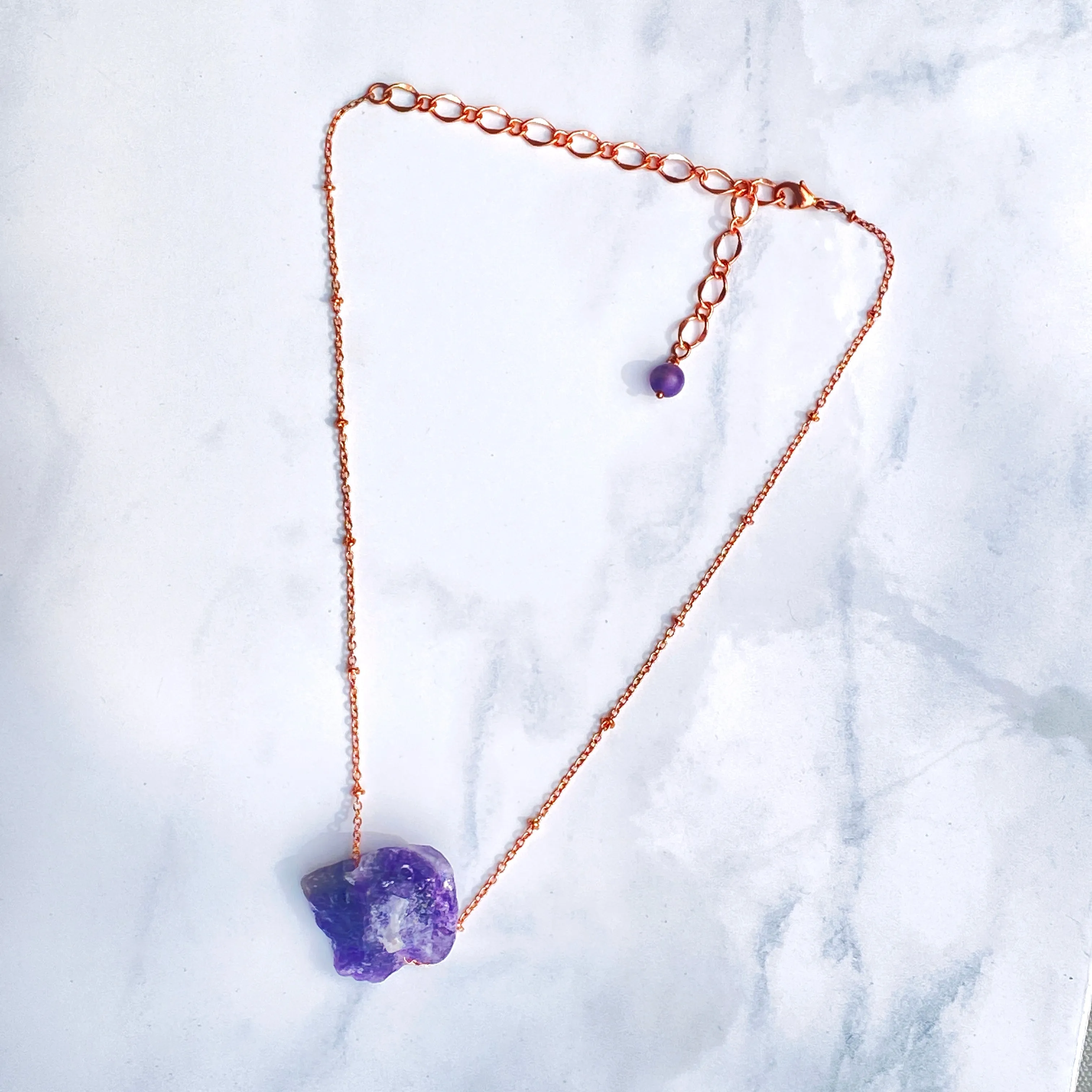 Raw Amethyst Choker Necklace