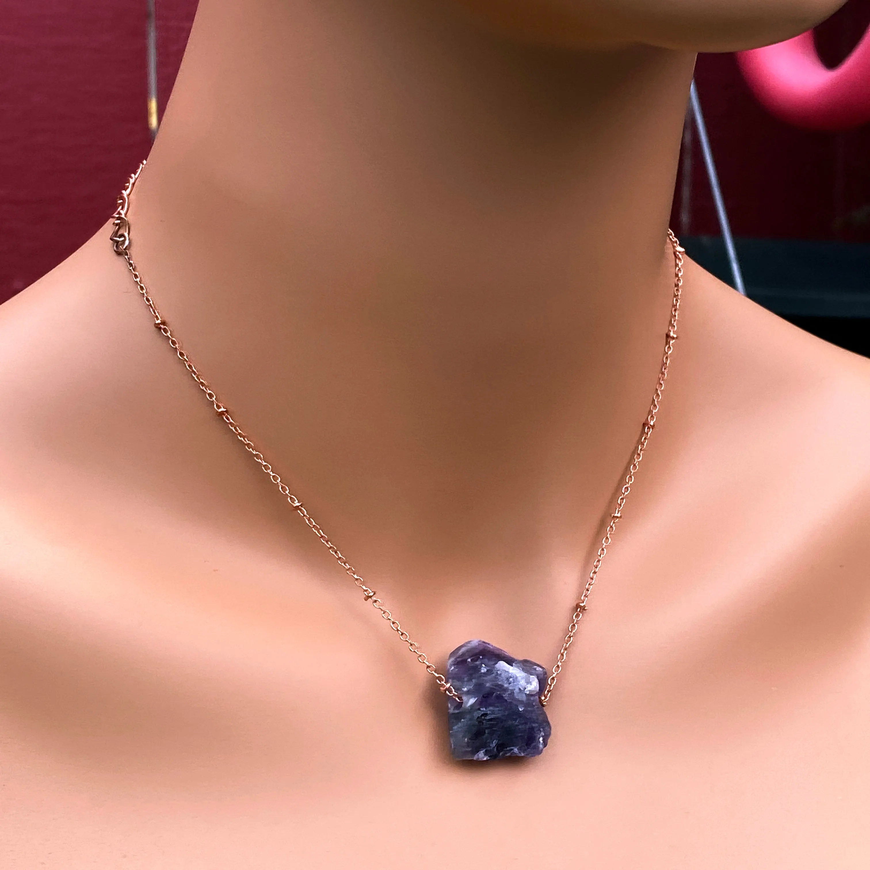 Raw Amethyst Choker Necklace