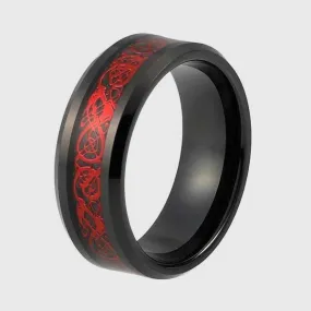 Red Celtic Dragon Rings