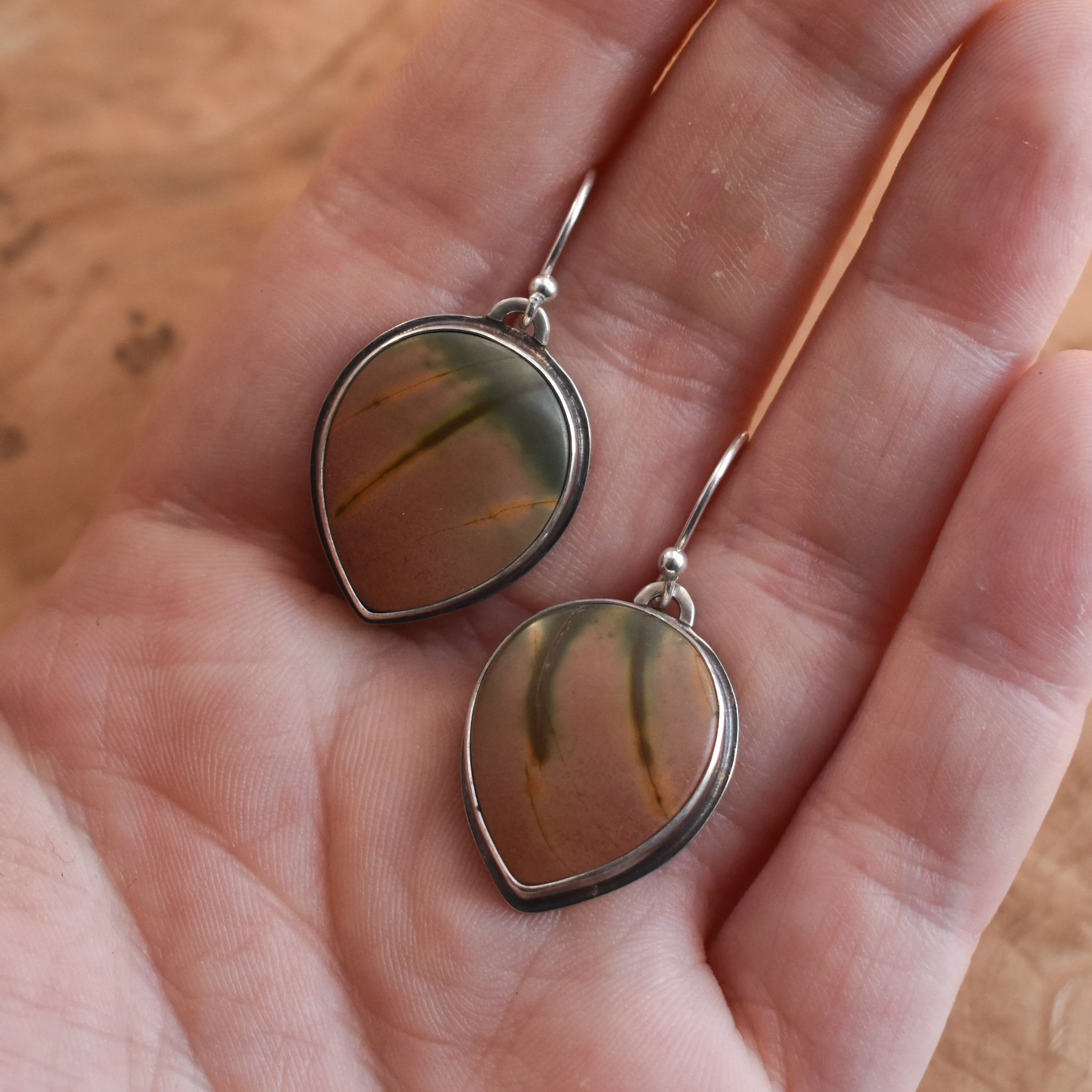 Red Creek Jasper Earrings - .925 Sterling Silver Ring - Silversmith - Jasper Drop Earrings