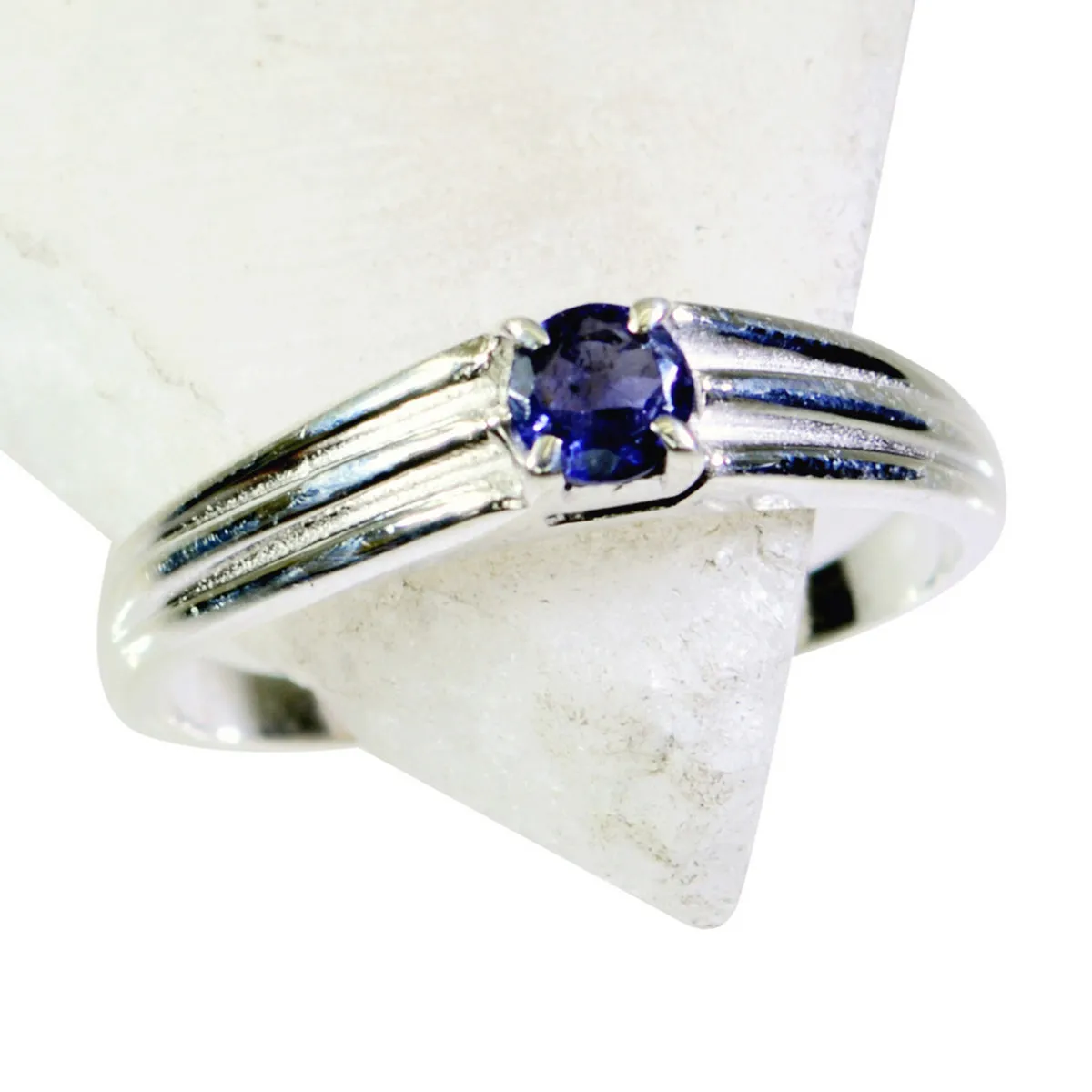 Riyo Appealing Gemstone Iolite Solid Silver Rings Magic Jewelry