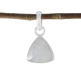 Riyo Bewitching Gems Trillion Faceted White Rainbow Moonstone Solid Silver Pendant Gift For Anniversary