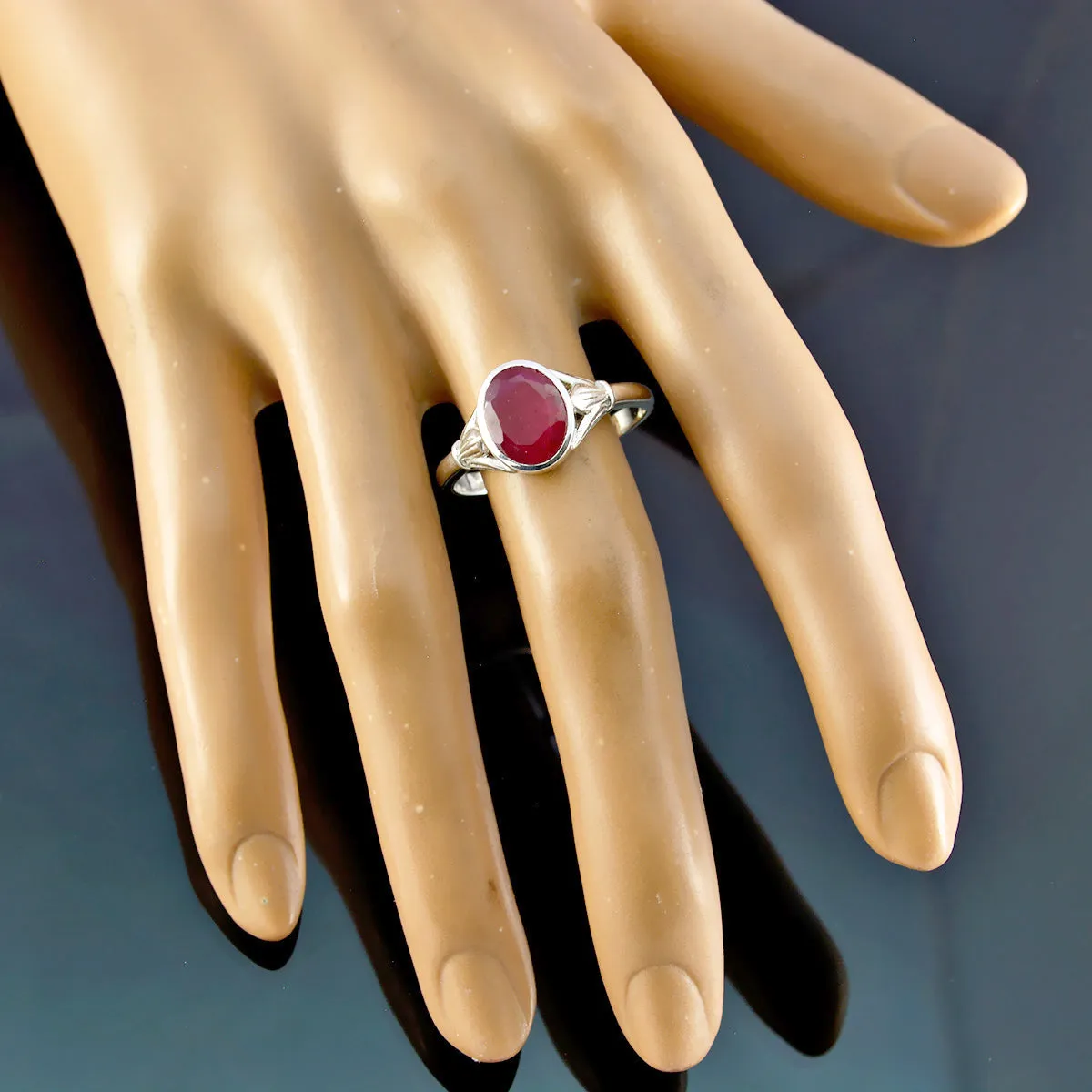 Riyo Elegant Gemstone Indianruby Silver Rings Jewelry Pawn Shop