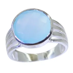 Riyo Flawless Stone Chalcedony Sterling Silver Rings Personalized