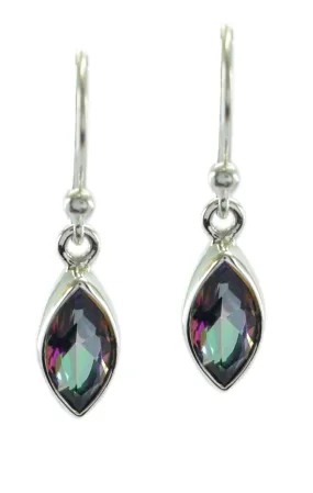 Riyo Genuine Gems marquise Faceted Multi Mystic Quartz Silver Earrings sister gift