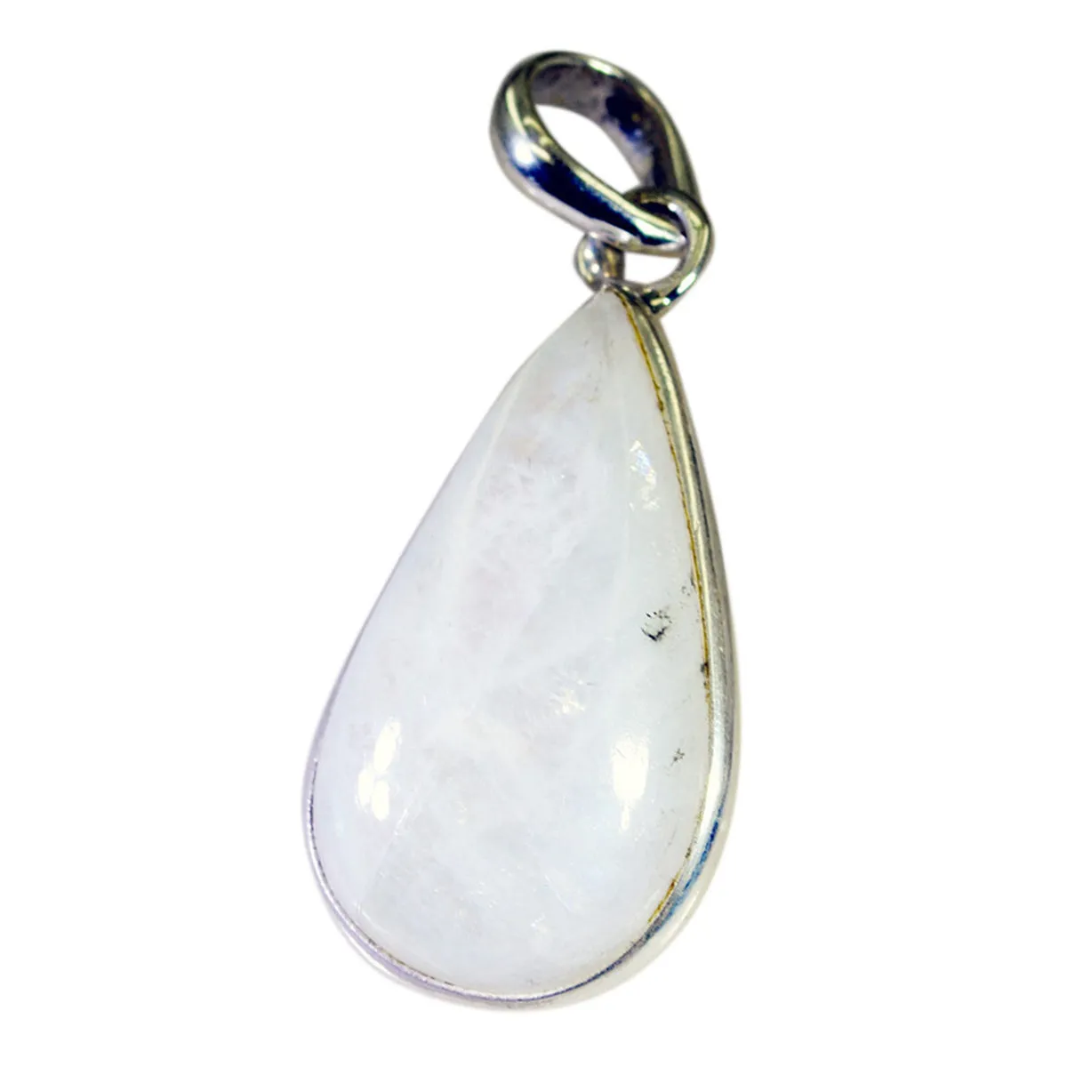 Riyo Genuine Gems Pear Cabochon White Rainbow Moonstone 925 Sterling Silver Pendant thanks giving gift