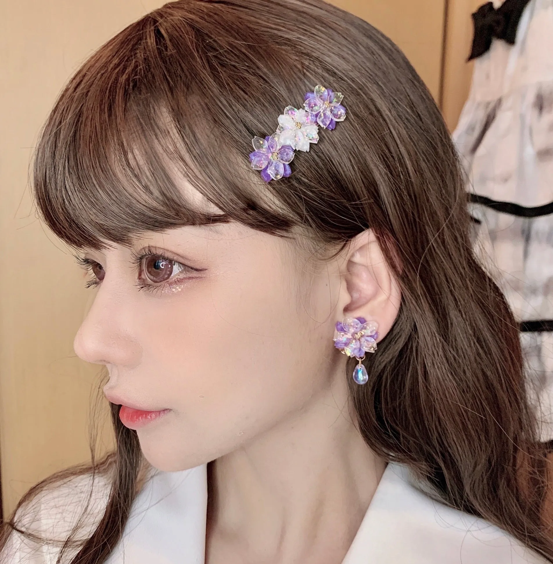 Sakura Rain Fairy Dream Handmade Ring Hairpin Necklace Set