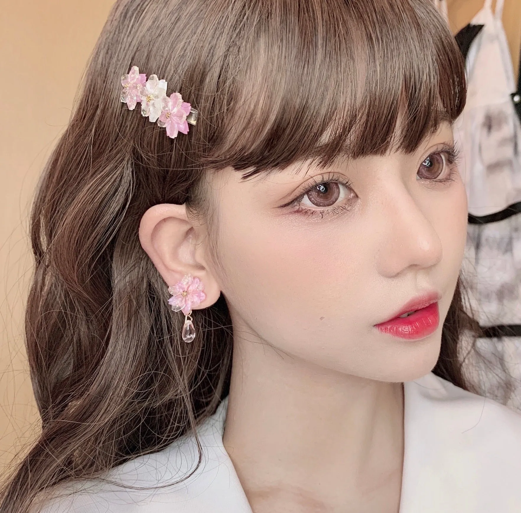 Sakura Rain Fairy Dream Handmade Ring Hairpin Necklace Set