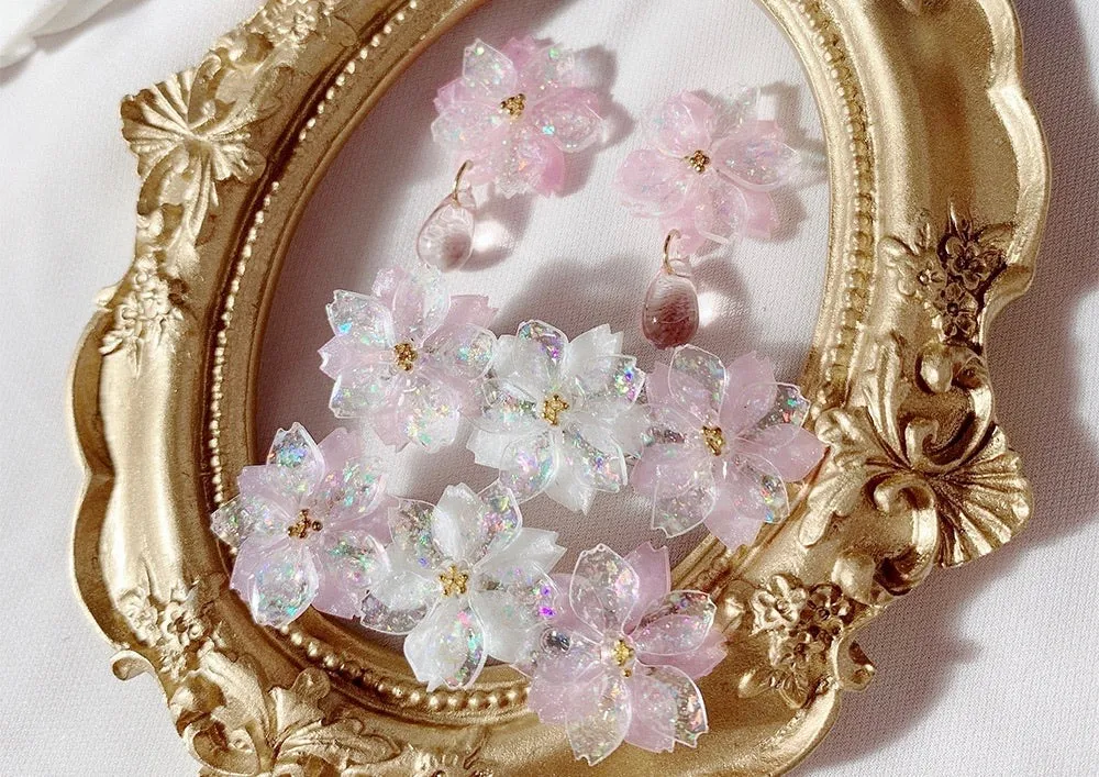 Sakura Rain Fairy Dream Handmade Ring Hairpin Necklace Set