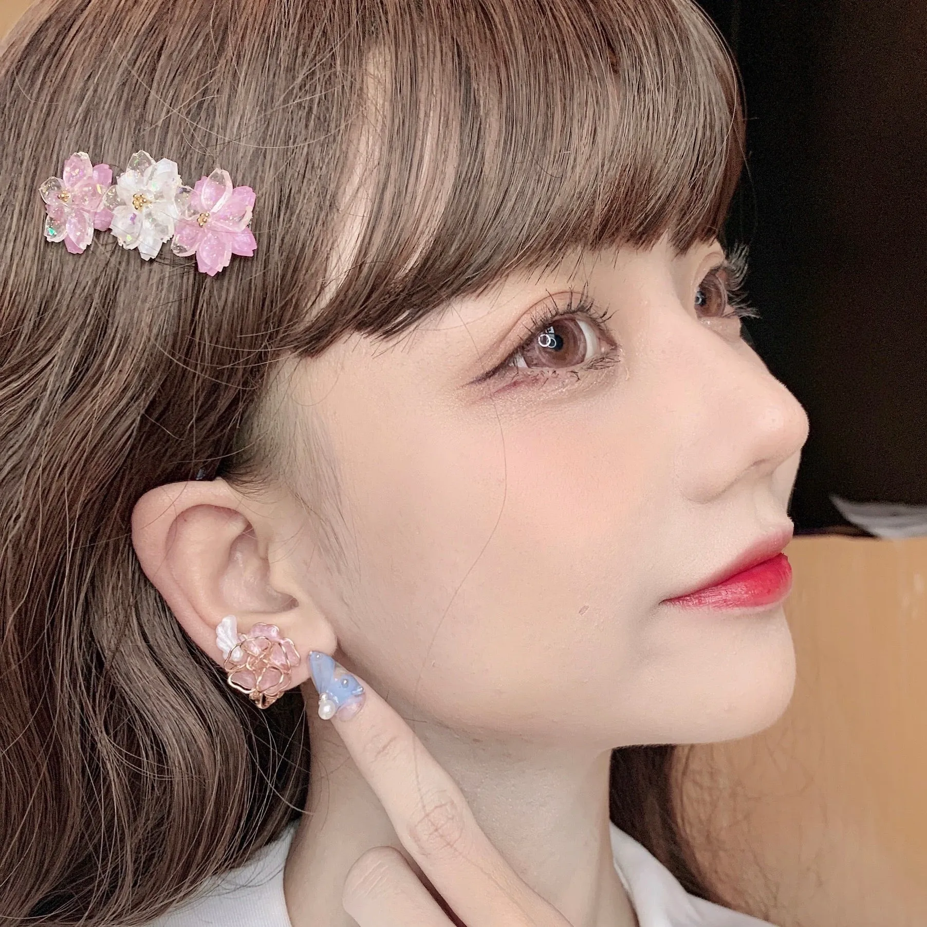 Sakura Rain Fairy Dream Handmade Ring Hairpin Necklace Set