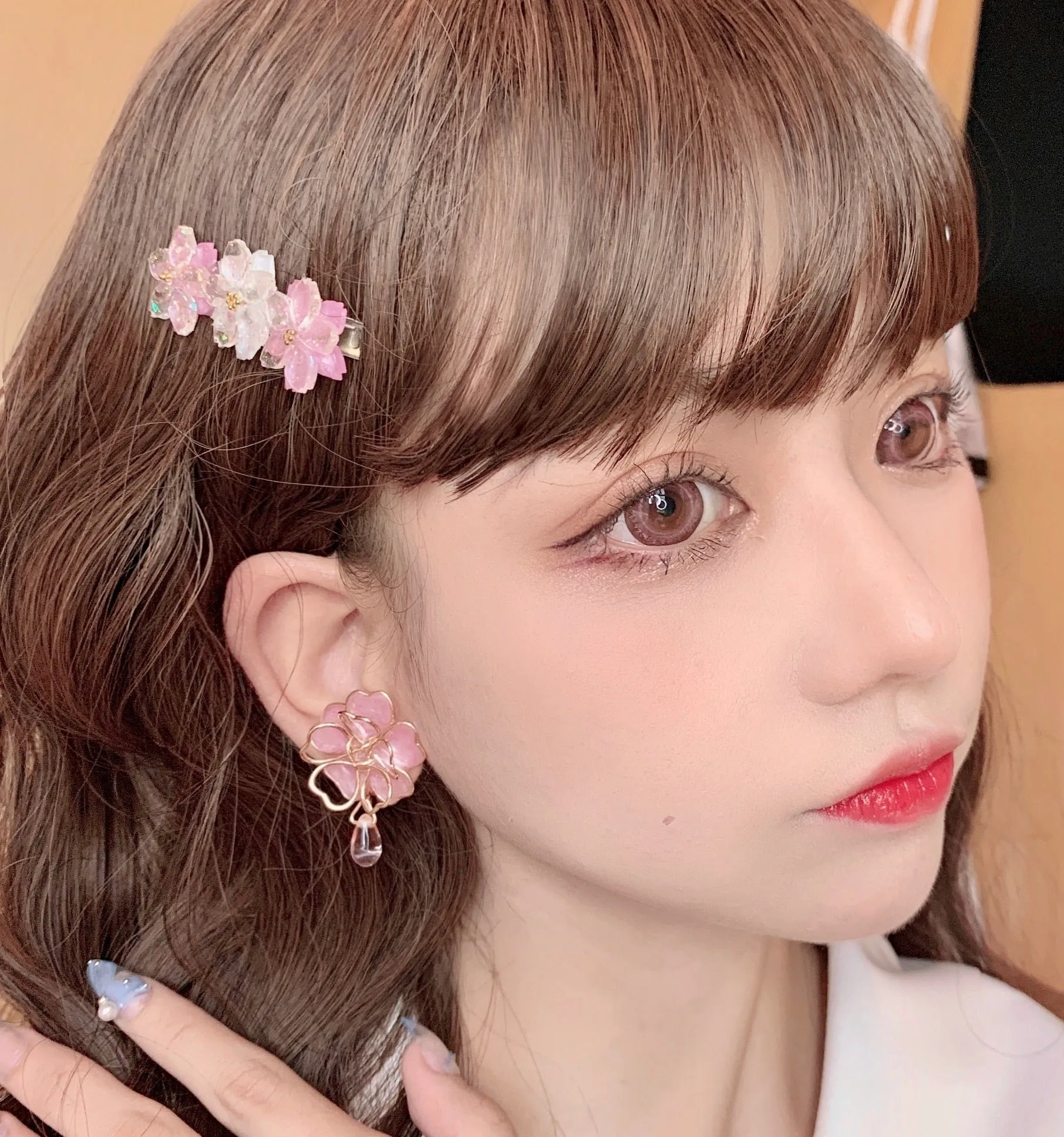 Sakura Rain Fairy Dream Handmade Ring Hairpin Necklace Set