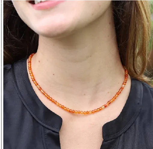 SALE - The Orange Carnelian Beaded Necklace