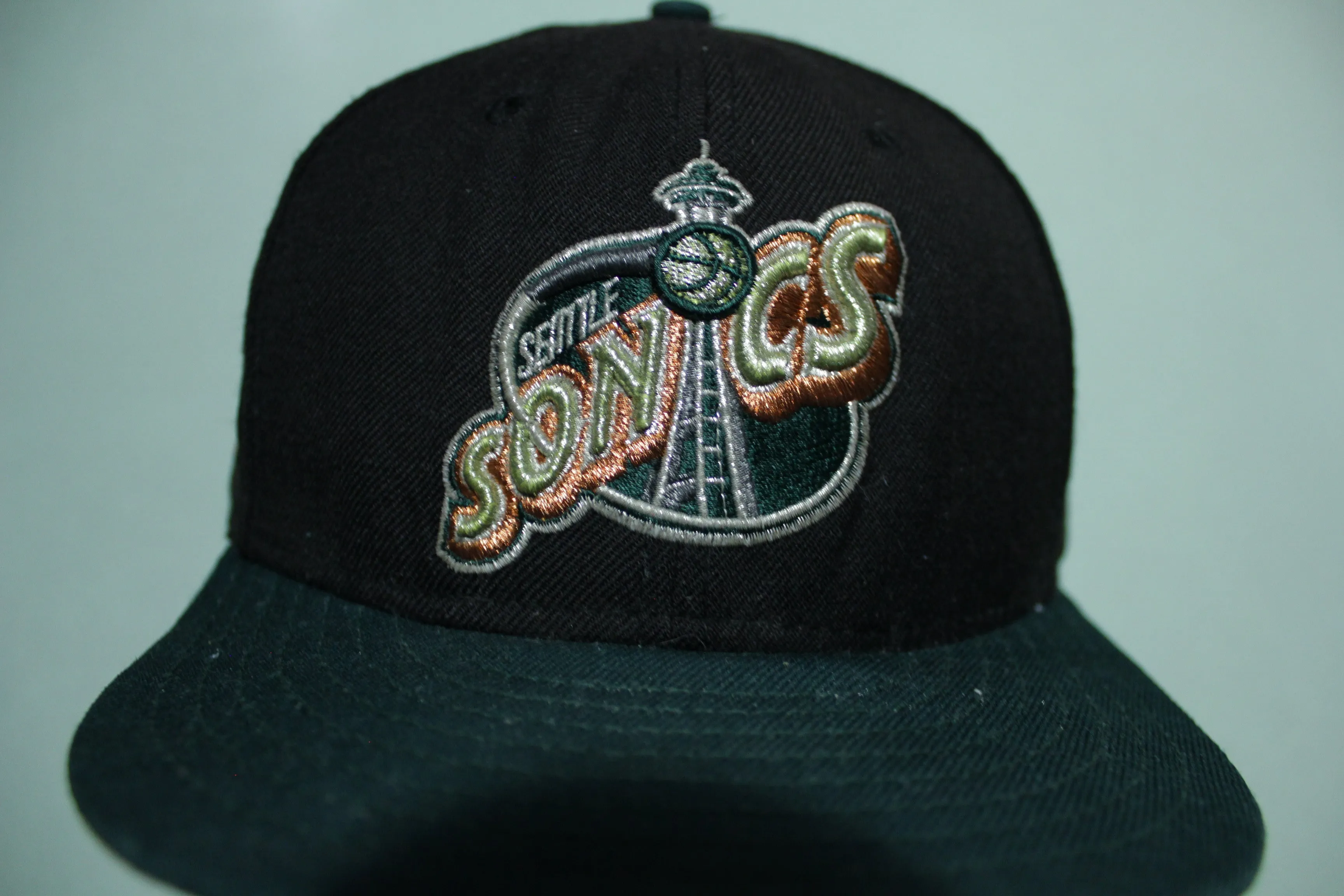 Seattle Sonics Hardwood Classics 59Fifty Pro Back Fitted NBA Destroyed Basketball Hat 7 5/8