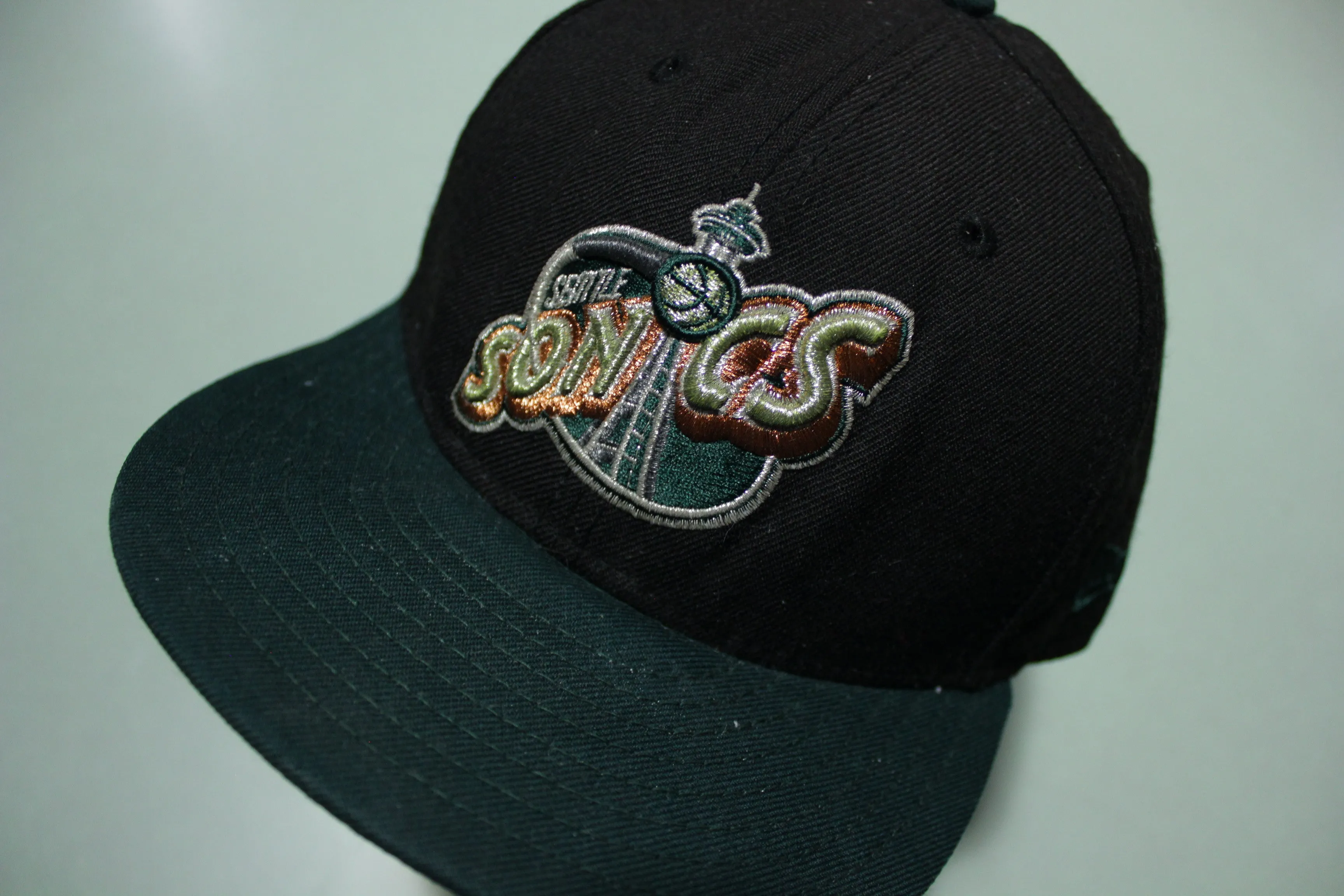 Seattle Sonics Hardwood Classics 59Fifty Pro Back Fitted NBA Destroyed Basketball Hat 7 5/8