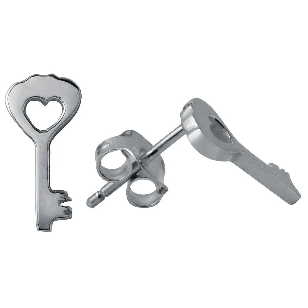 Skeleton Key Stud Earrings