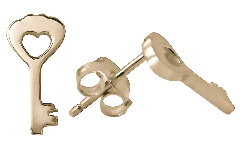 Skeleton Key Stud Earrings