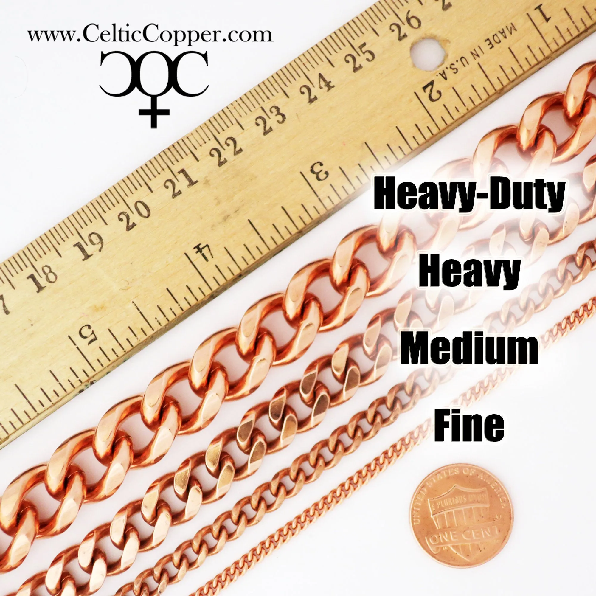 Solid Copper Ankle Bracelet Medium Cuban Curb Chain Anklet AC72 Adjustable Solid Copper Ankle Chain