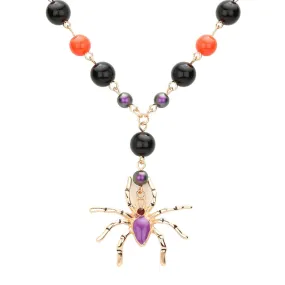 Spider Pendant Beaded Necklace