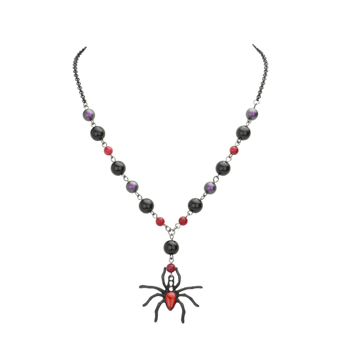 Spider Pendant Beaded Necklace