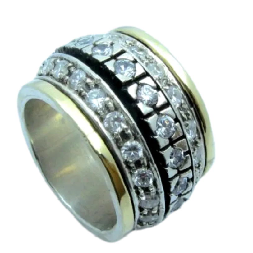 Spinner Ring for Woman set with Gemstones / Zircons.