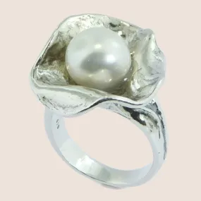 Sterling silver ring for woman pearl ring,  sterling silver jewelry ring