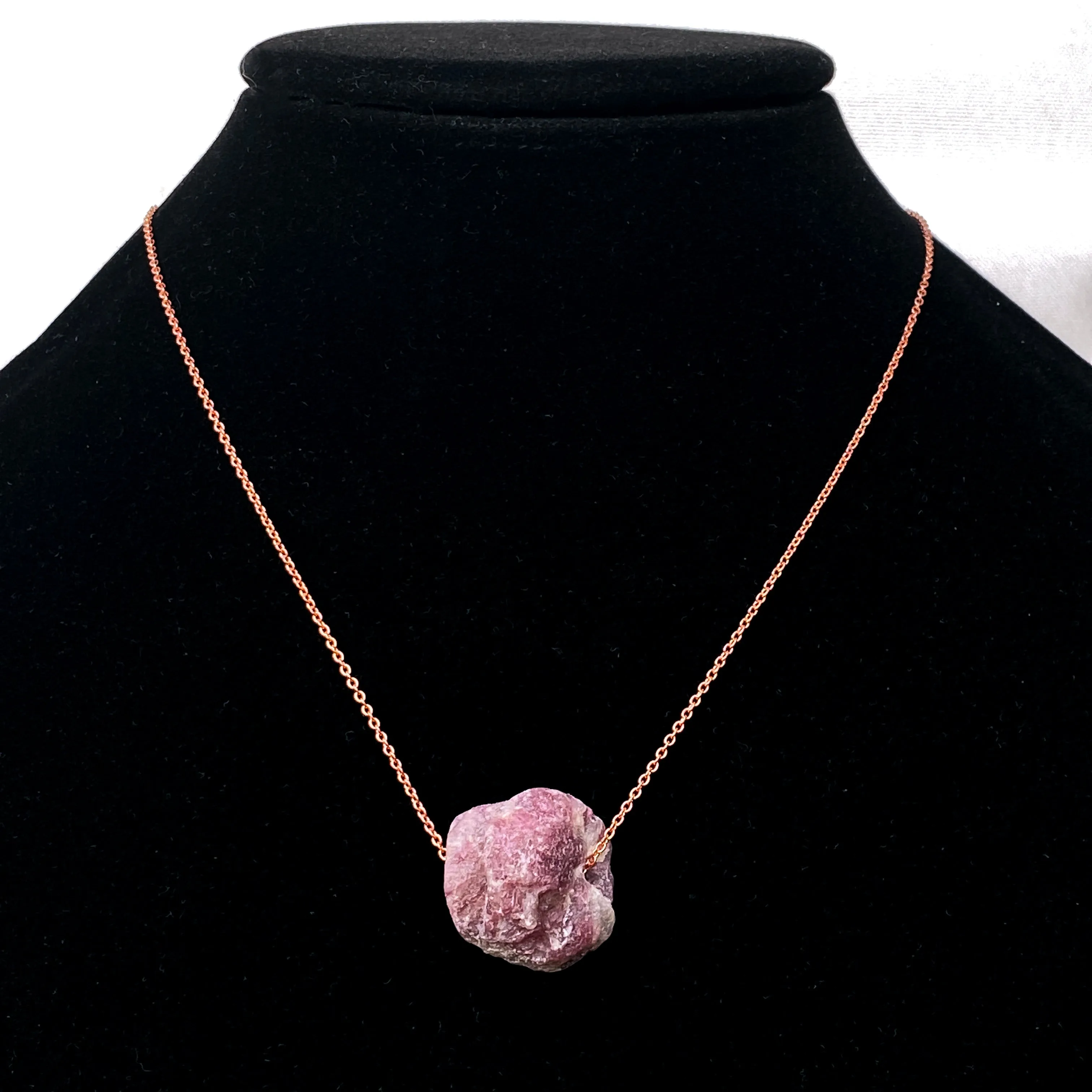 Strawberry Quartz gemstone with Copper Chain Choker