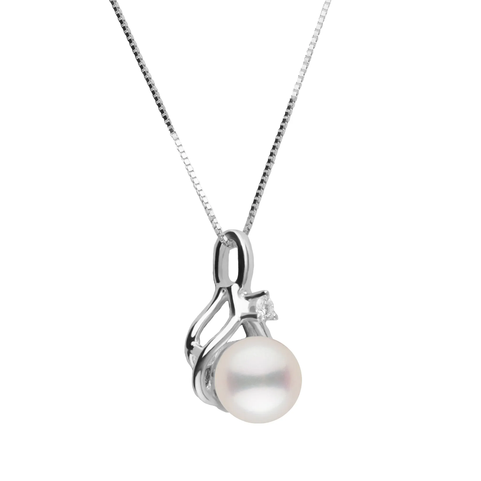 Tiara Collection White Freshadama Pearl and Diamond Pendant