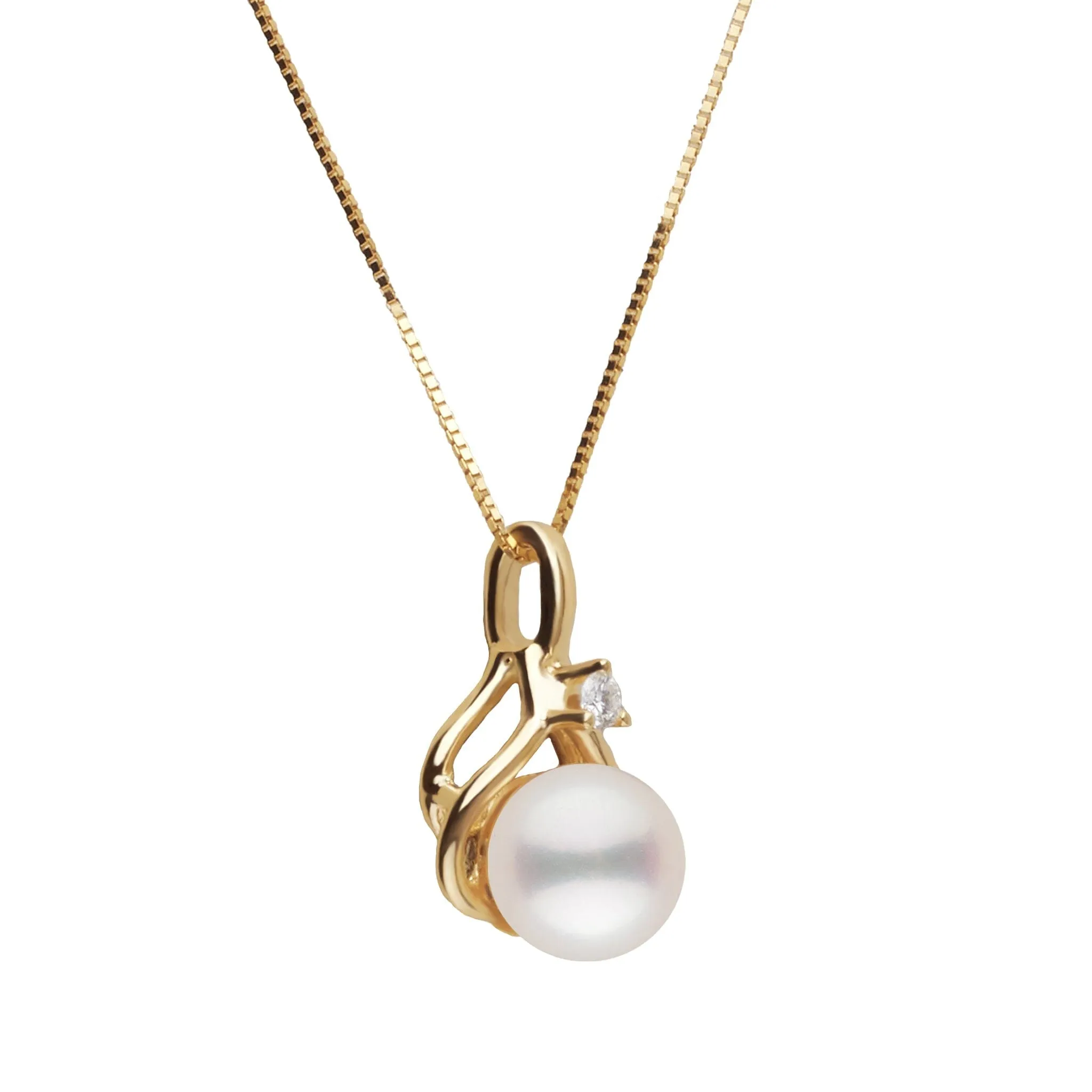 Tiara Collection White Freshadama Pearl and Diamond Pendant