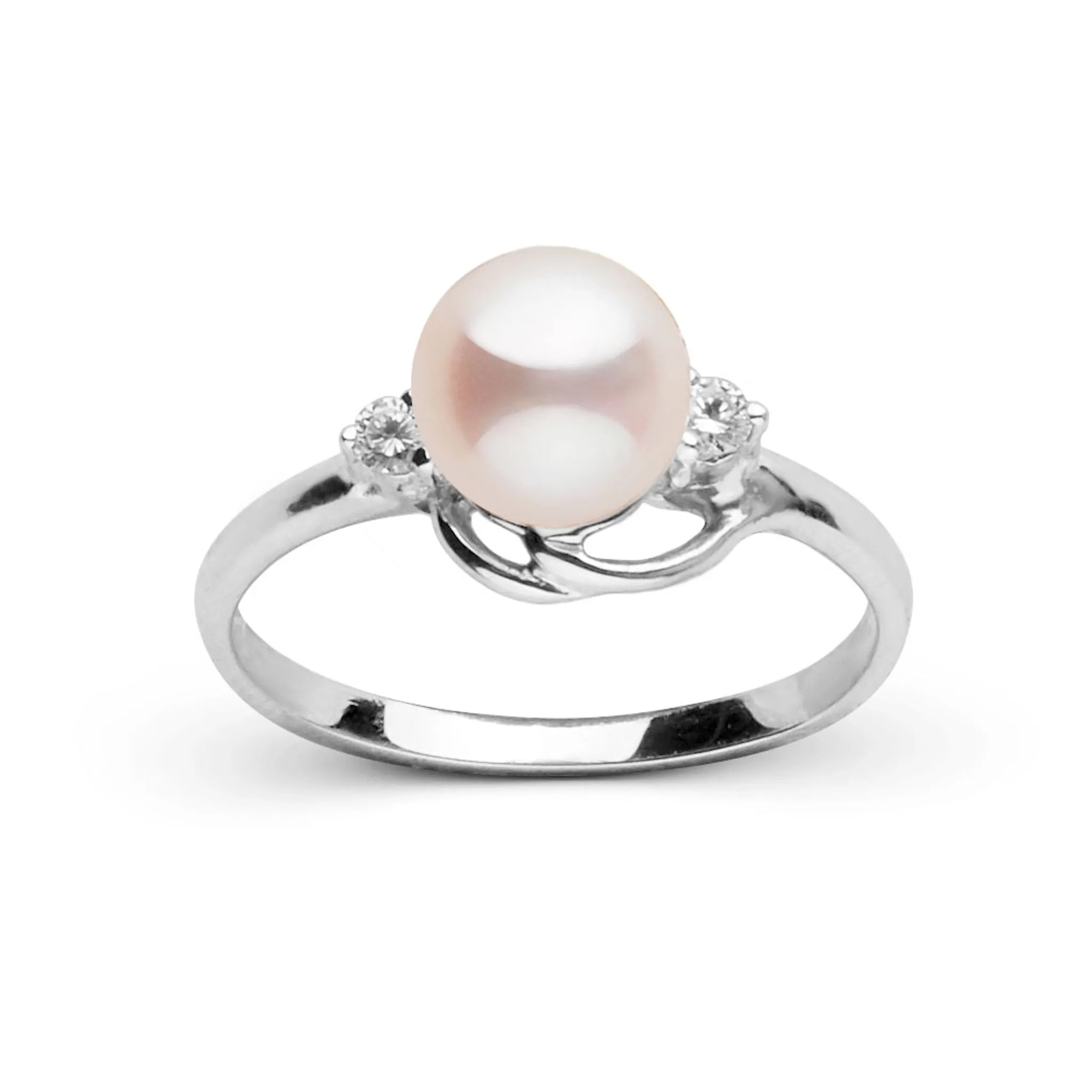 Tiara Collection White Freshadama Pearl and Diamond Ring