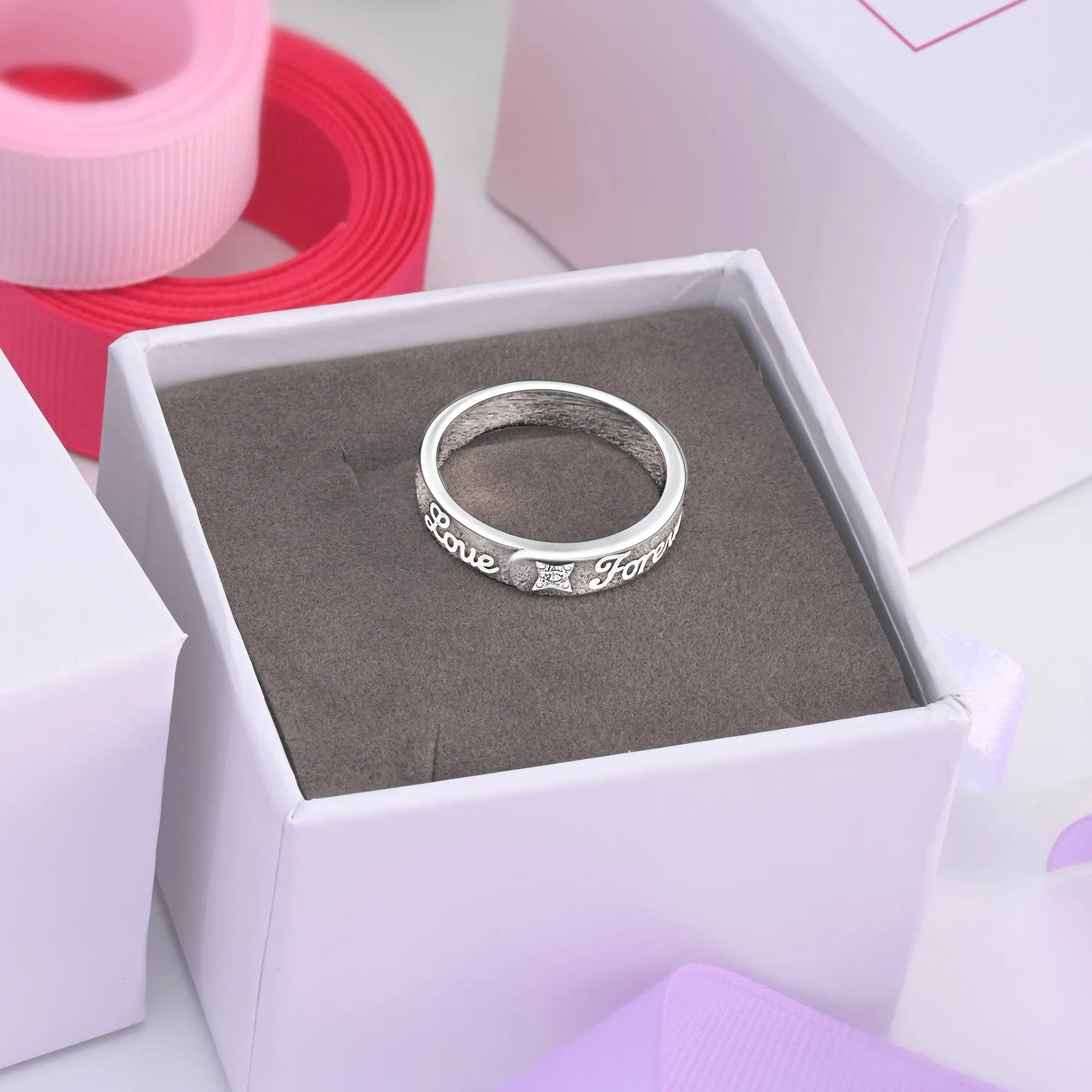 Together Forever Silver Promise Rings for Her