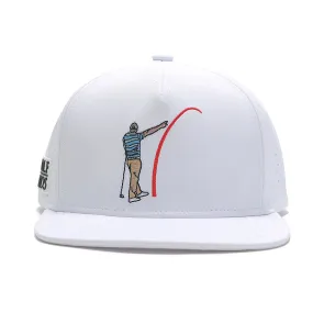 TOUR PRO Mad Slicer Golf Hat in White with Flat Brim