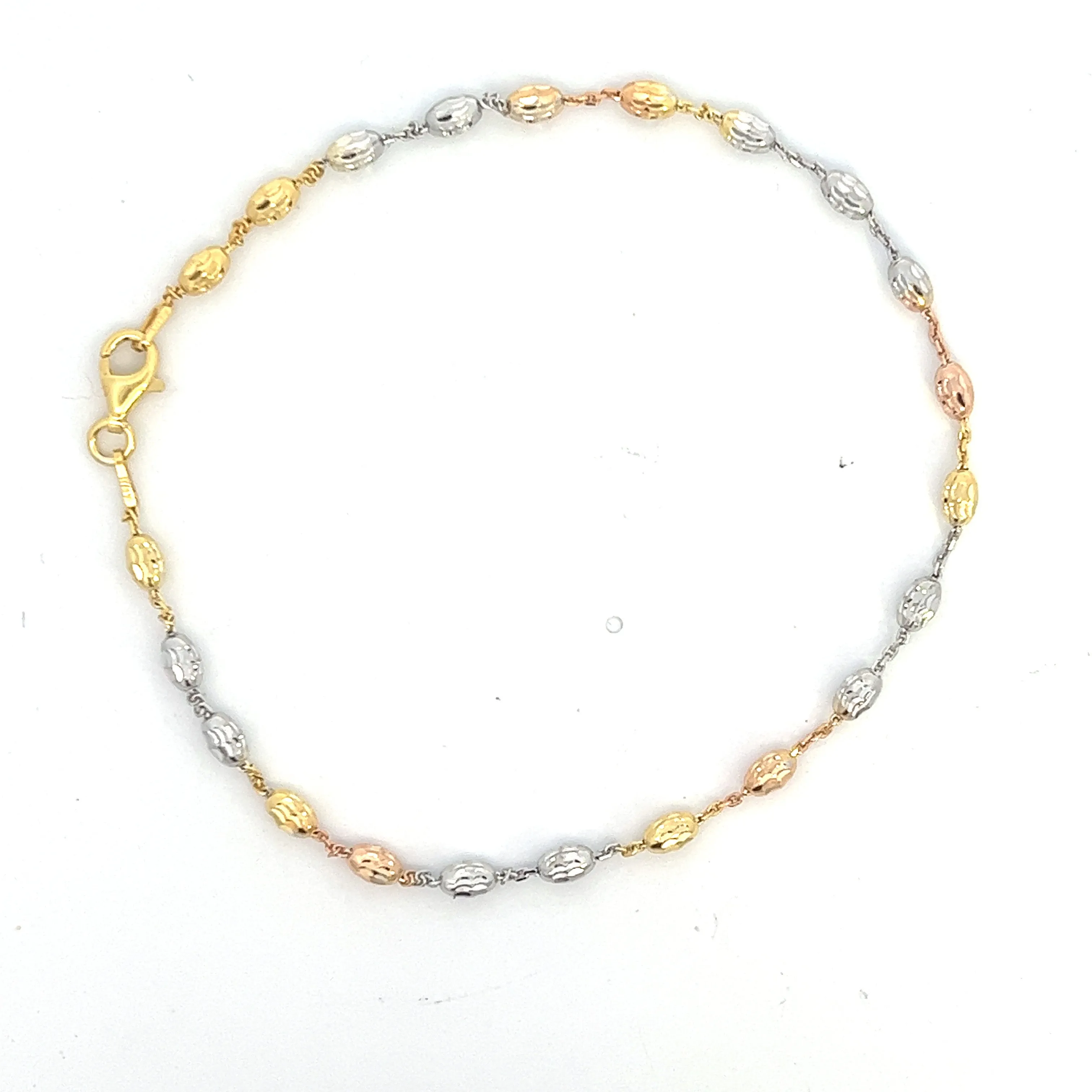 Tri Color moon cut beaded Anklet