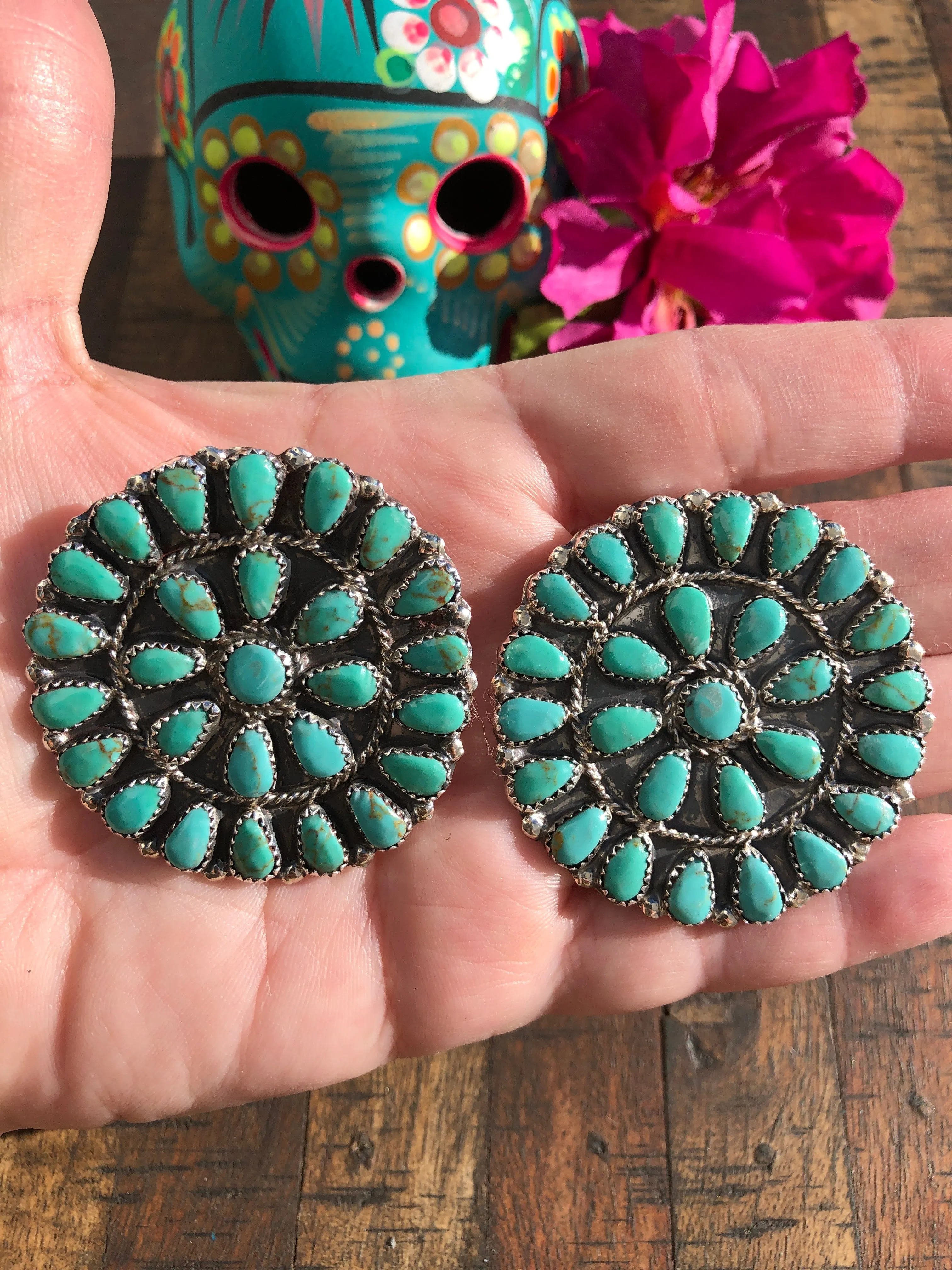 Turquoise Cluster Hair Tie