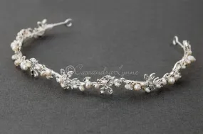 Vine Bridal Tiara Headband with Pearls