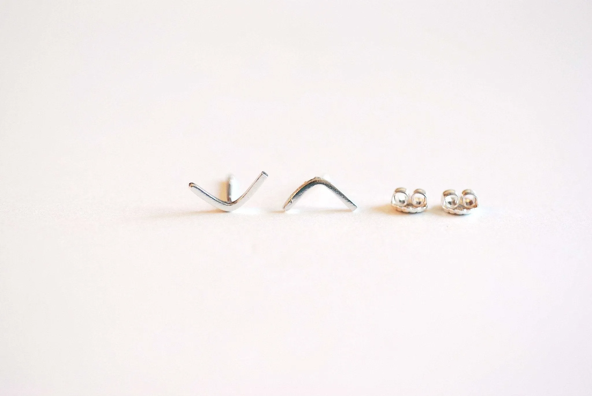 Wholesale Chevron stud earrings- 925 Sterling Silver, Gold, Rose Gold,  dainty minimalist chevron earrings, triangle earring studs, Arrow Ear Studs