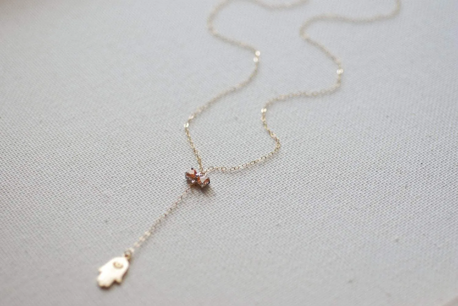 Wholesale Hamsa Lariat Necklace, Bow and Hamsa, Bow Lariat, Gold Hamsa Necklace,Dainty Hamsa Necklace,Silver Hamsa necklace,Hamsa with a bow Charm