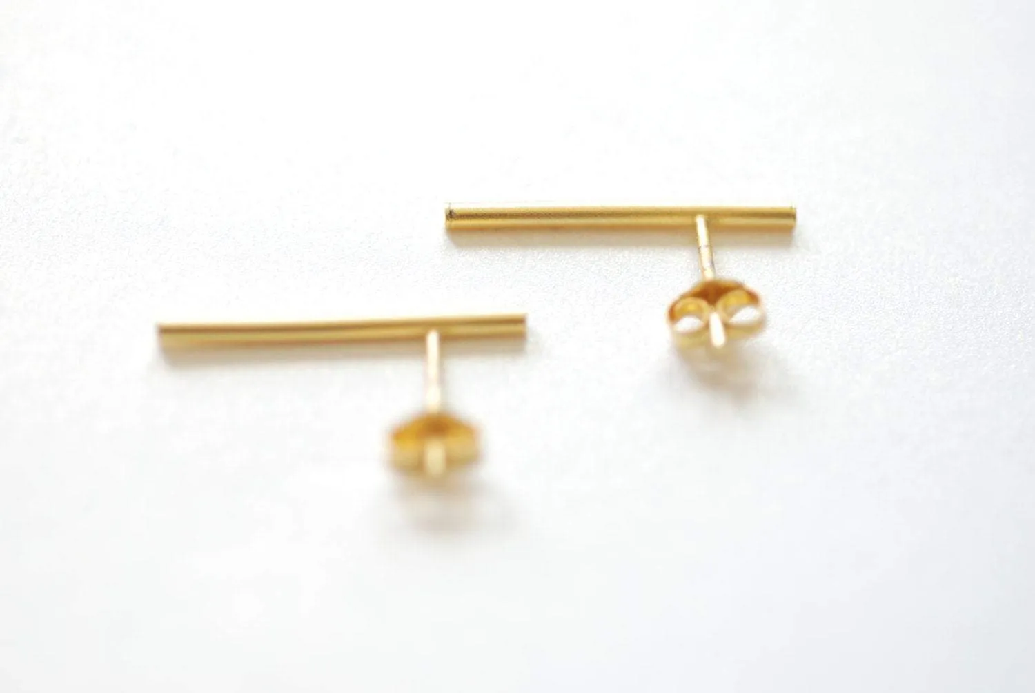 Wholesale Matte Gold Bar Earrings, Line Earrings, Stick earrings, bar stud earrings,minimalist earrings,Filament earrings, Ear Climbers, Post Earrings