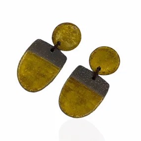 Yellow stud Ceramic Earrings